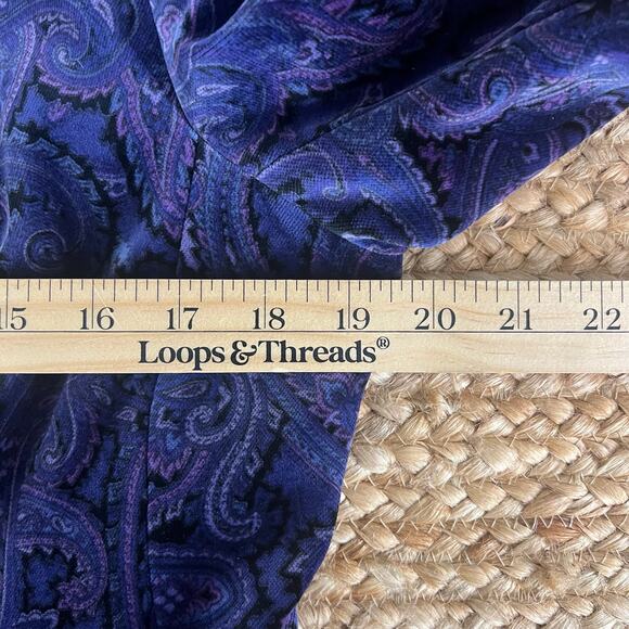 Lafayette 148 New York Velvet Paisley Blazer 12 | Purple Lined Y2K Glam Jacket - Picture 9 of 12